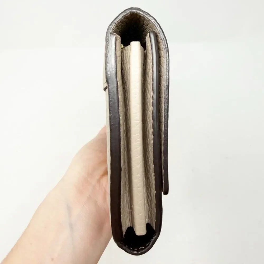 Louis Vuitton Capucines Taurillon Leather Wallet Beige Gold LV Womens